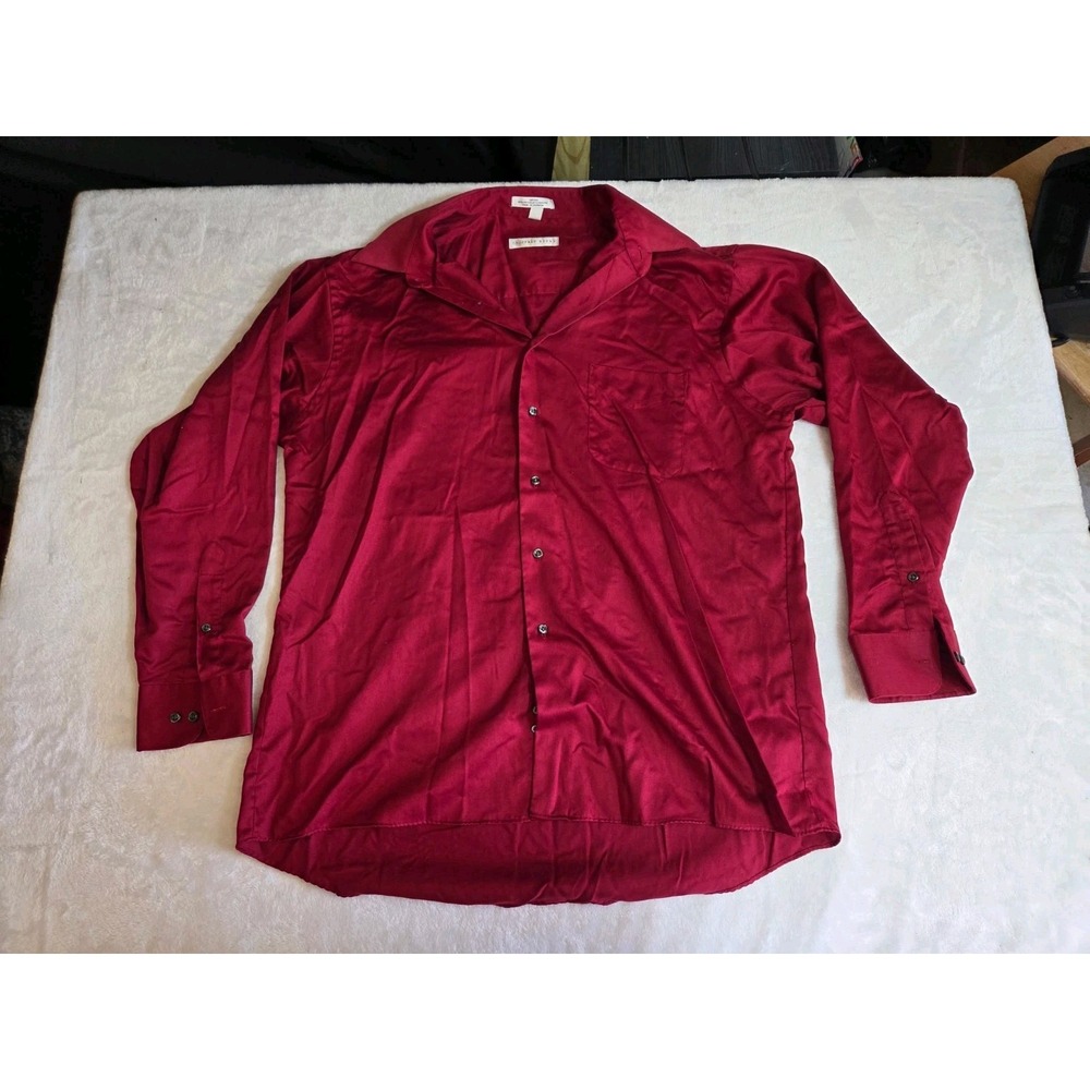 M398 Geoffrey Beene Women's XL Red Button Front Long Sleeve Utility Shirt